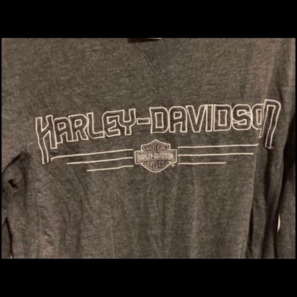 Harley Davidson, womens long sleeve, small gray shirt